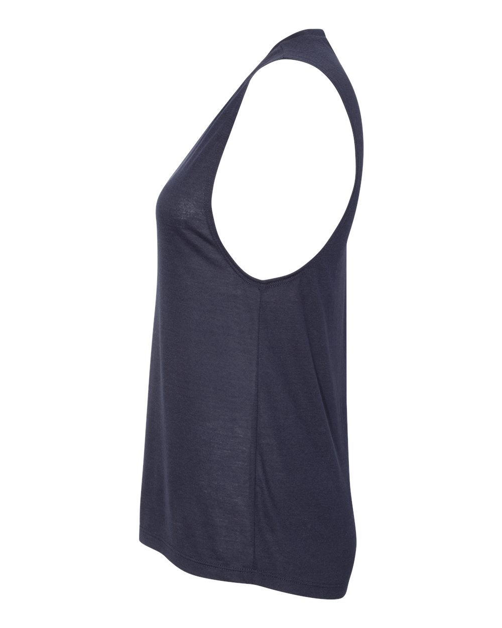 Left View of Midnight Women&#39;s Flowy Scoop Muscle Tank - 8803
