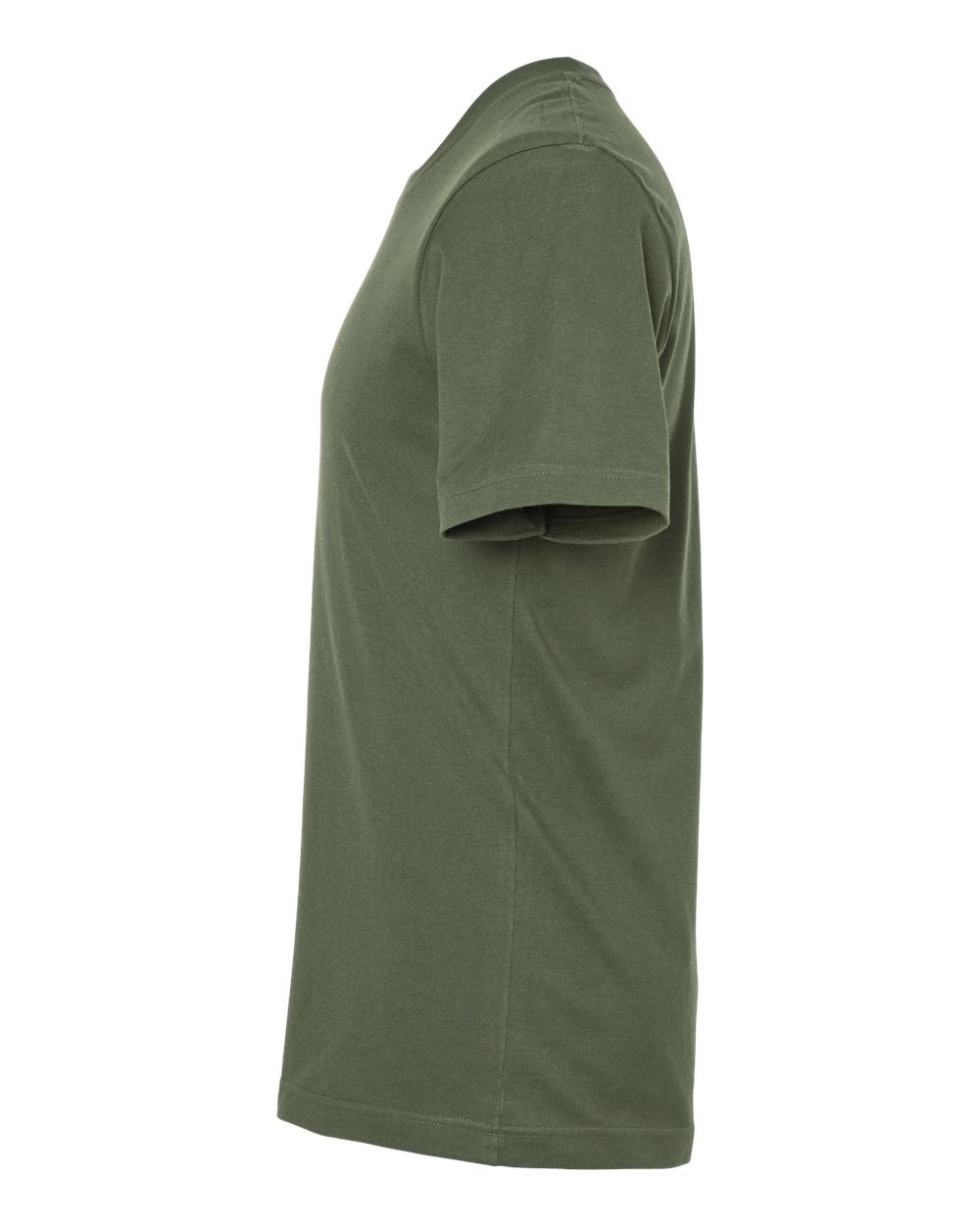 Left View of Military Green Combed Cotton T-Shirt - 602