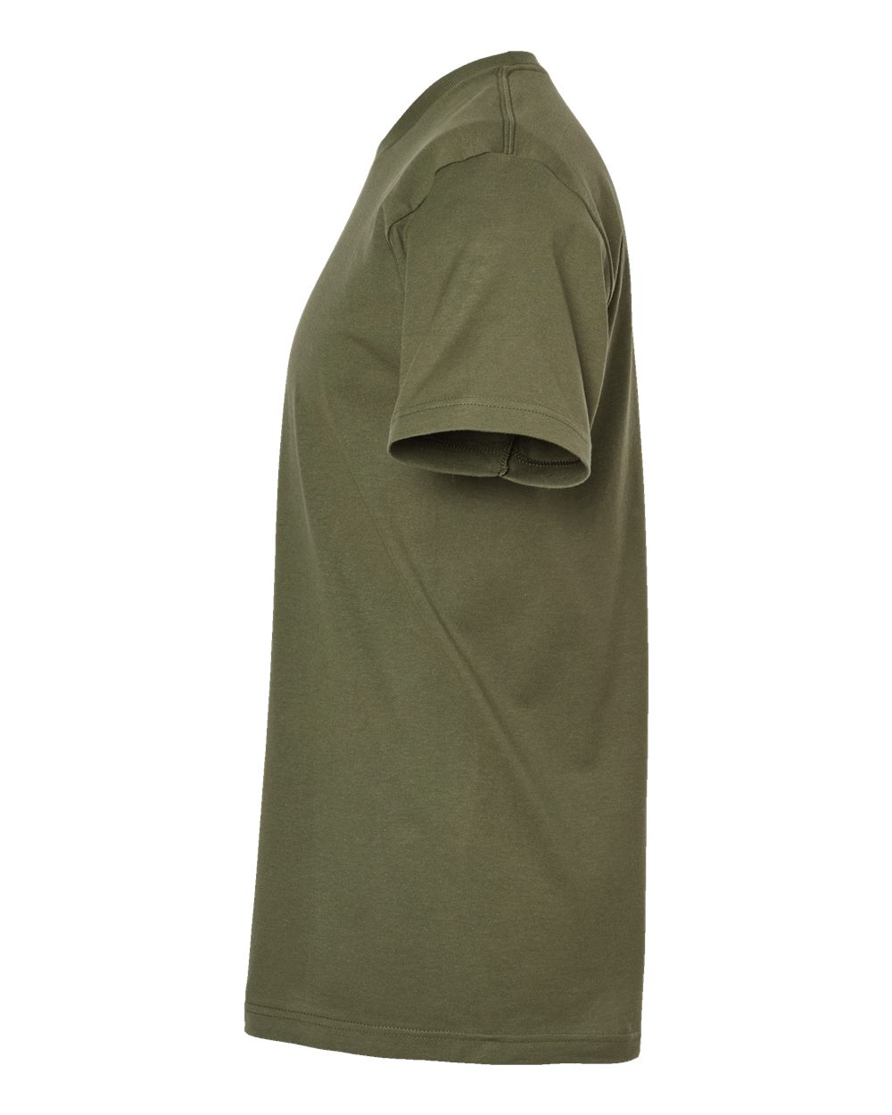 Left View of Military Green Fine Jersey T-Shirt - 202
