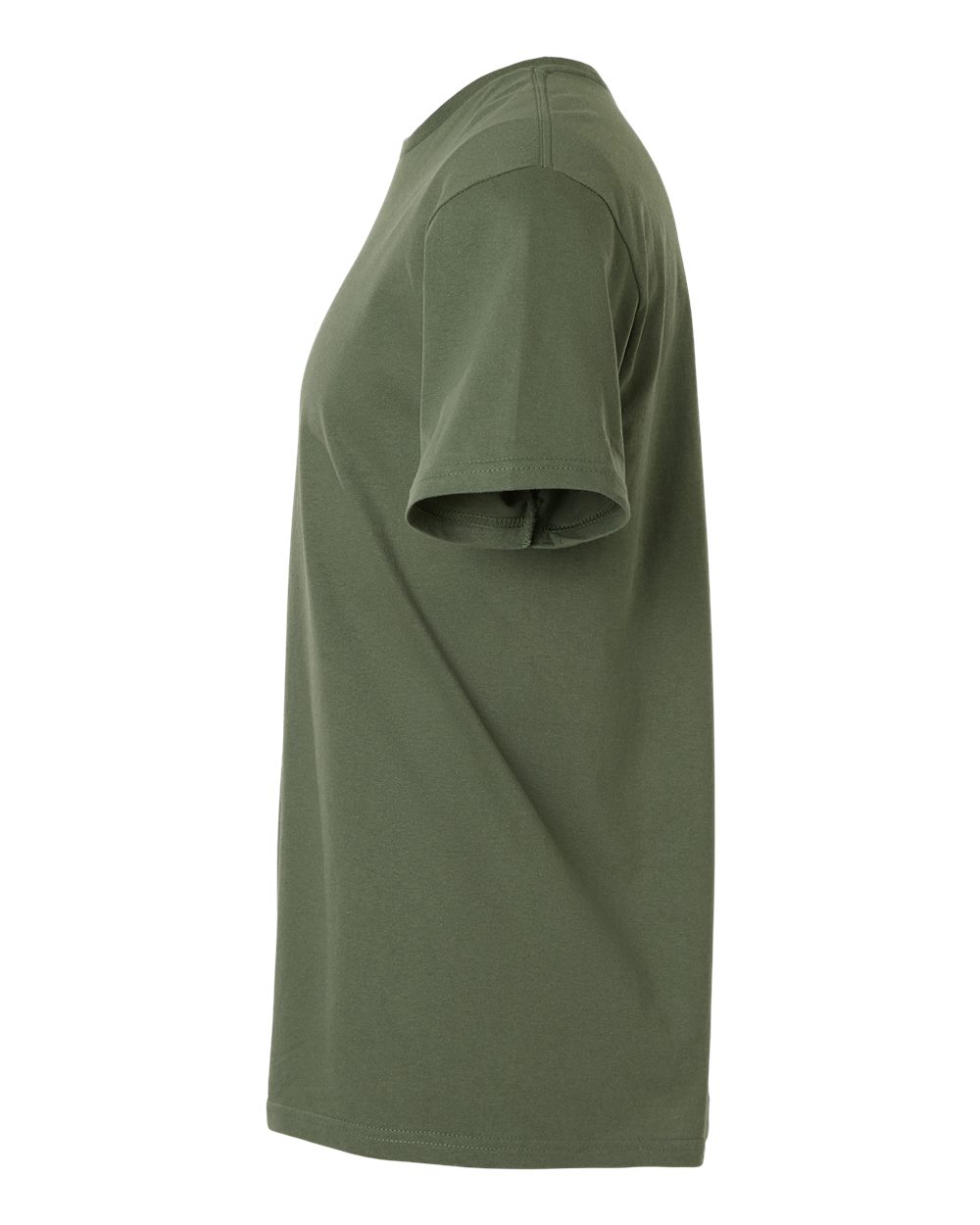 Left View of Military Green Light Cotton T-Shirt - 3000