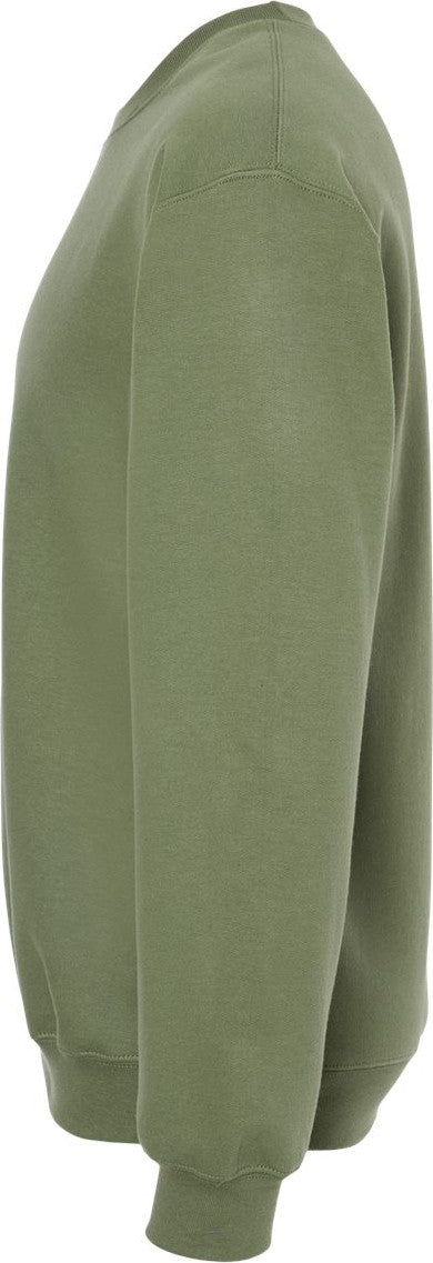 Left View of Military Green Softstyle® Midweight Crewneck Sweatshirt - SF000