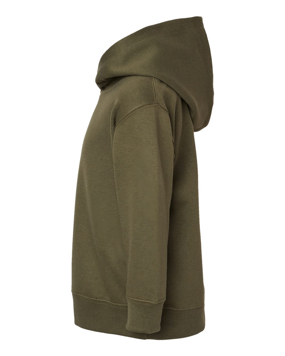 Left View of Military Green Toddler Pullover Fleece Hoodie - 3326