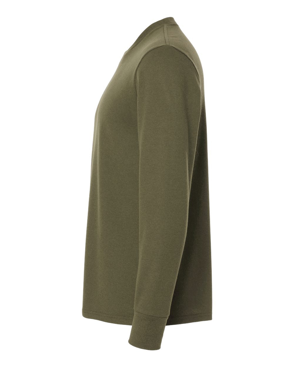Left View of Military Green Unisex Ideal Thermal Long Sleeve T-Shirt - 8211