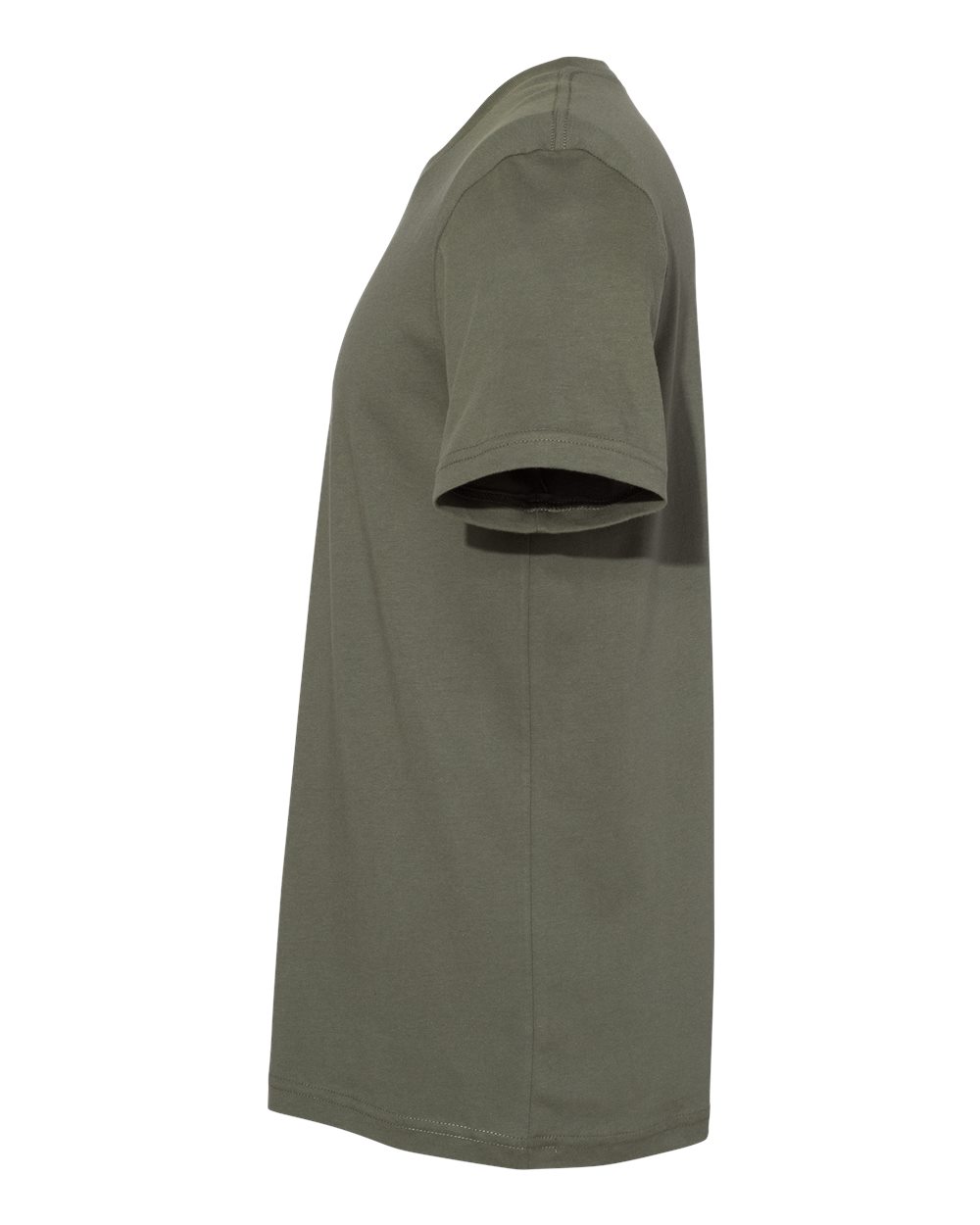 Left View of Military Green USA-Made Jersey Tee - 3001U
