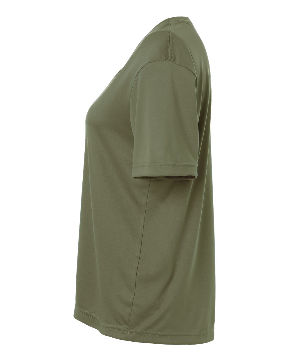 Left View of Military Green Women's Capital Performance T-Shirt - CE10W plain