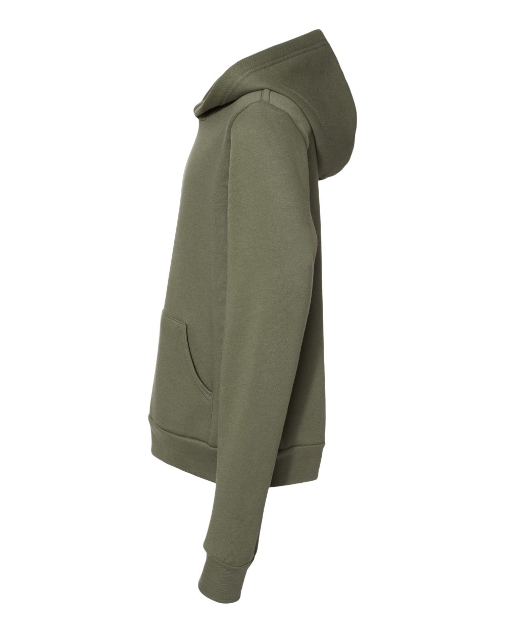 Left View of Military Green Youth Sponge Fleece Hoodie - 3719Y