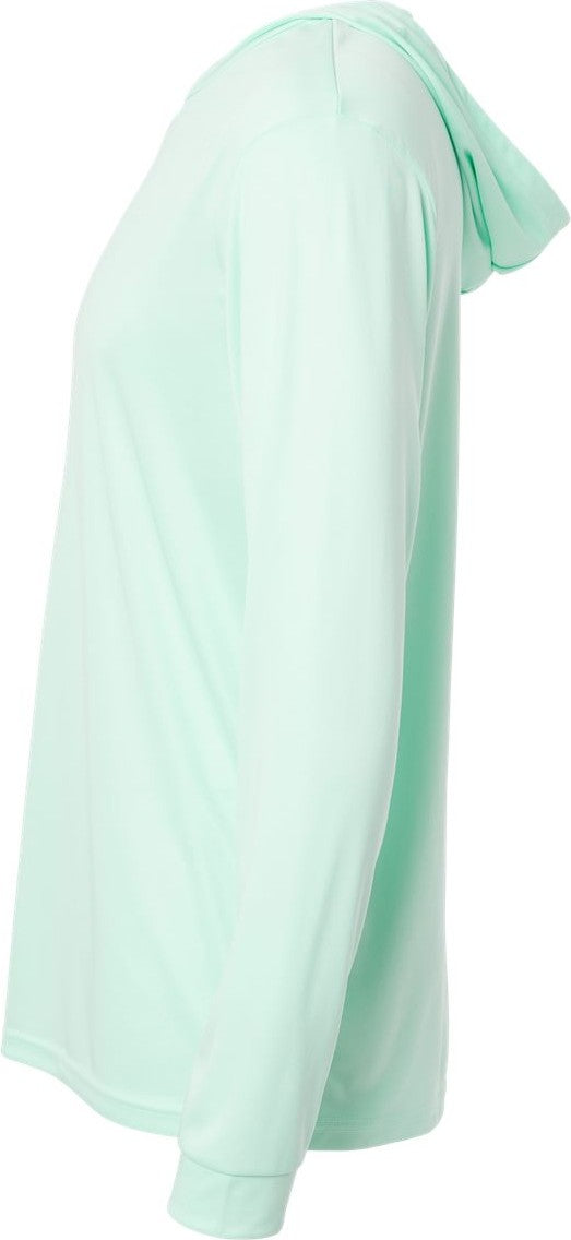 Left View of Mint Green Bahama Performance Hooded Long Sleeve T-Shirt - 220