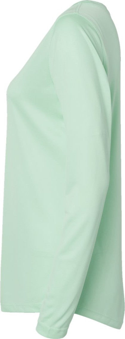 Left View of Mint Green Women's Long Islander Performance Long Sleeve T-Shirt - 214