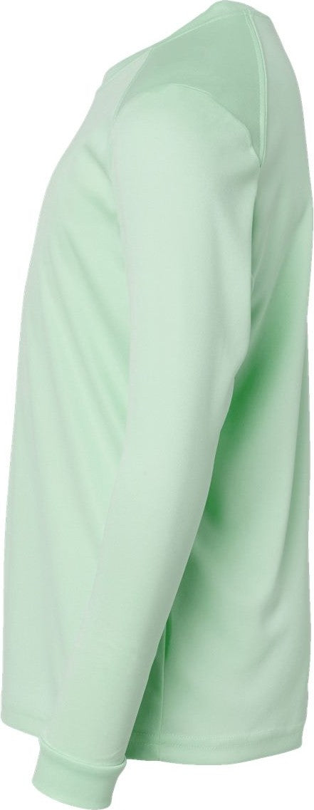 Left View of Mint Green Youth Long Islander Performance Long Sleeve T-Shirt - 218Y