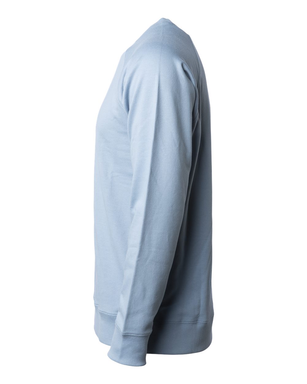 Left View of Misty Blue Icon Lightweight Loopback Terry Crewneck Sweatshirt - SS1000C