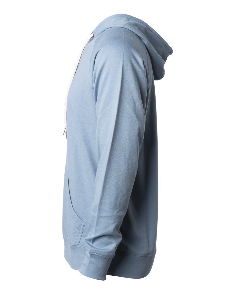 Left View of Misty Blue Icon Lightweight Loopback Terry Hooded Sweatshirt - SS1000