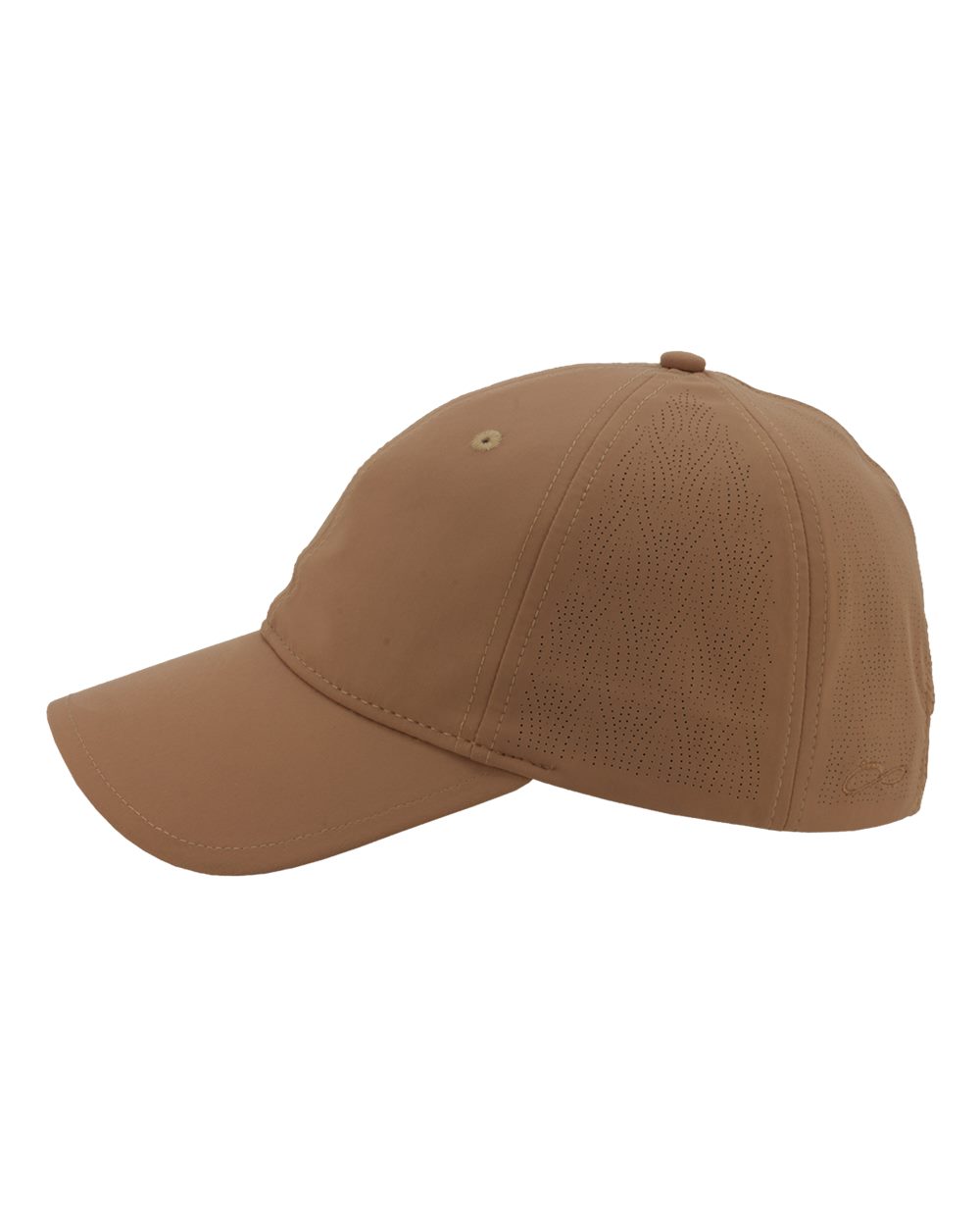 Left View of Mocha Mousse/ Stripes Women's Perforated Performance Cap - SOPHIE