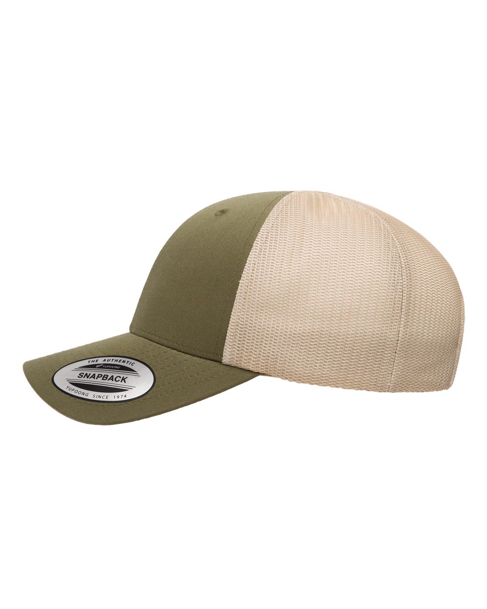 Left View of Moss Green/ Khaki Elite Cap - 6601