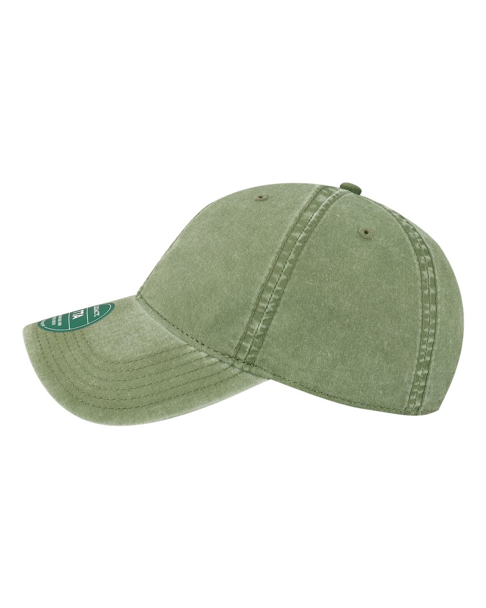 Left View of Moss Green Terra Twill Cap - TTA