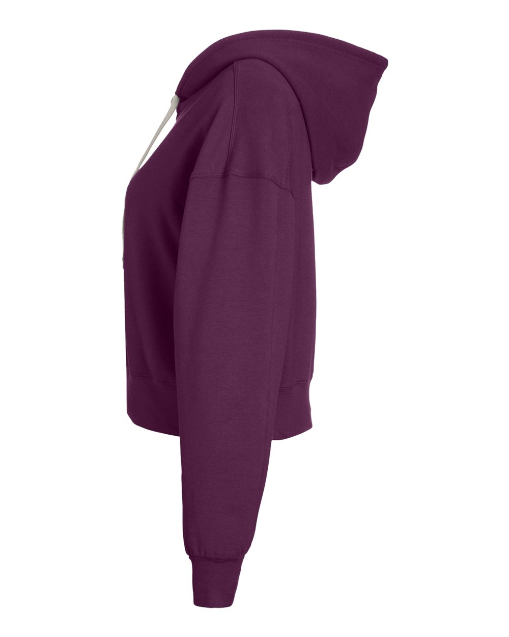 Left View of Mulberry Women&#39;s Vintage Oversized Cropped Hooded Sweatshirt - PDP1725