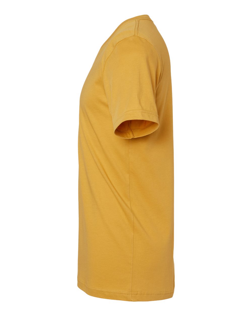 Left View of Mustard Jersey V-Neck Tee - 3005