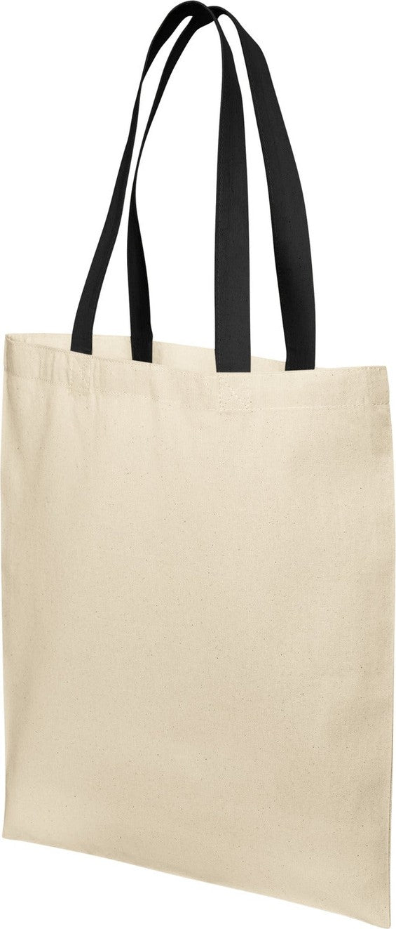 Left View of Nat/DeepBk Port Authority Core Cotton Tote BG1500