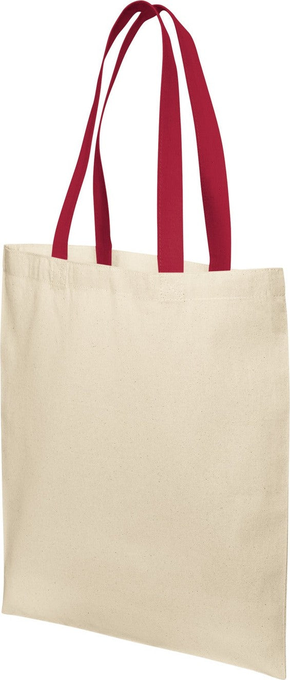 Front View of Nat/DeepRd Port Authority Core Cotton Tote BG1500