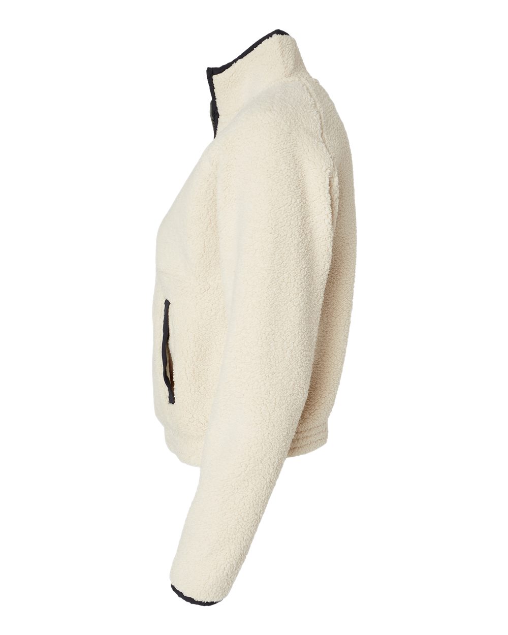 Left View of Natural/ Black Women&#39;s Everest Half-Zip Pullover - BW8501