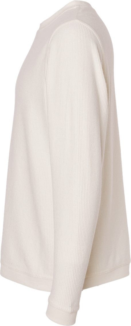 Left View of Natural Corded Crew - D02