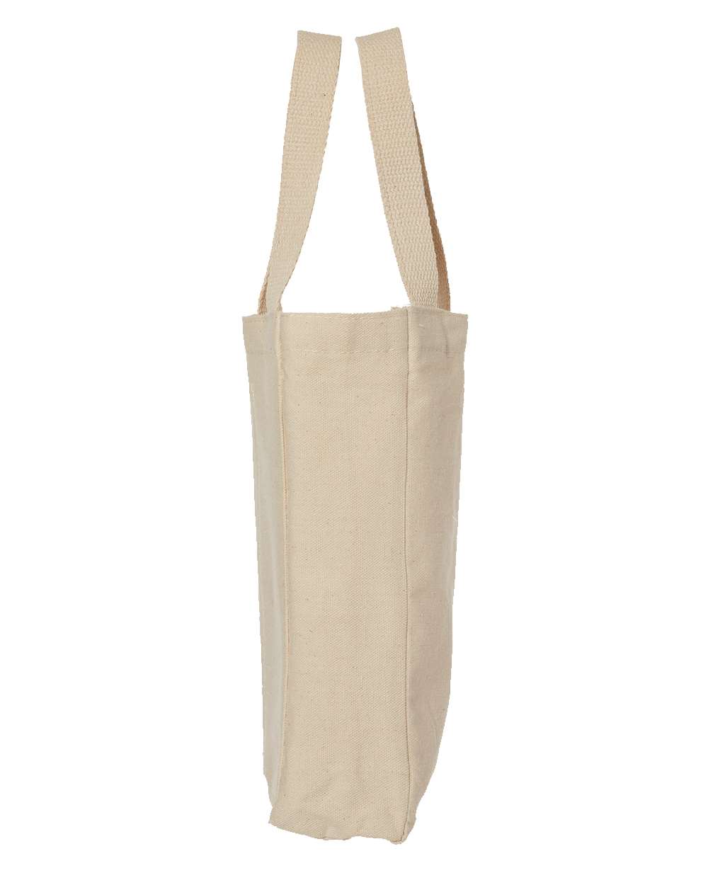 Left View of Natural Double Bottle Wine Tote - 1726
