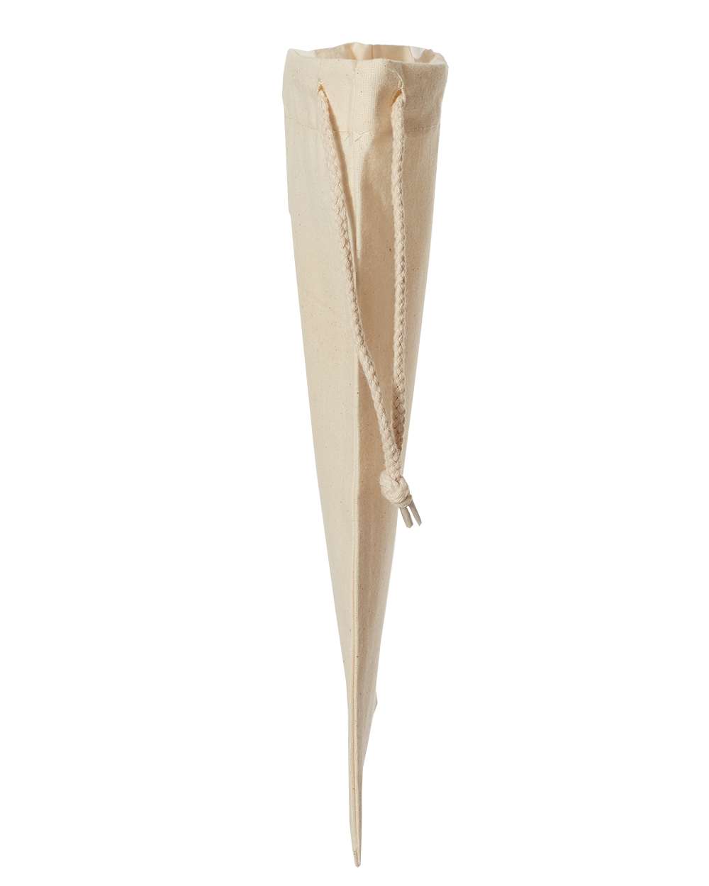 Left View of Natural Drawcord Wine Bag - 1727