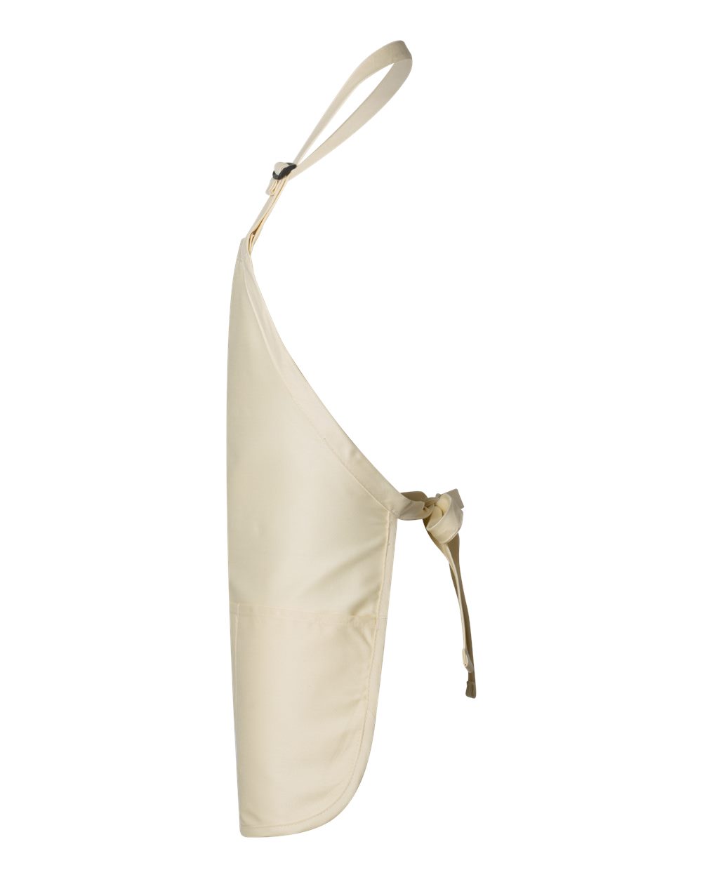 Left View of Natural Full-Length Apron with Pouch Pocket - Q4250