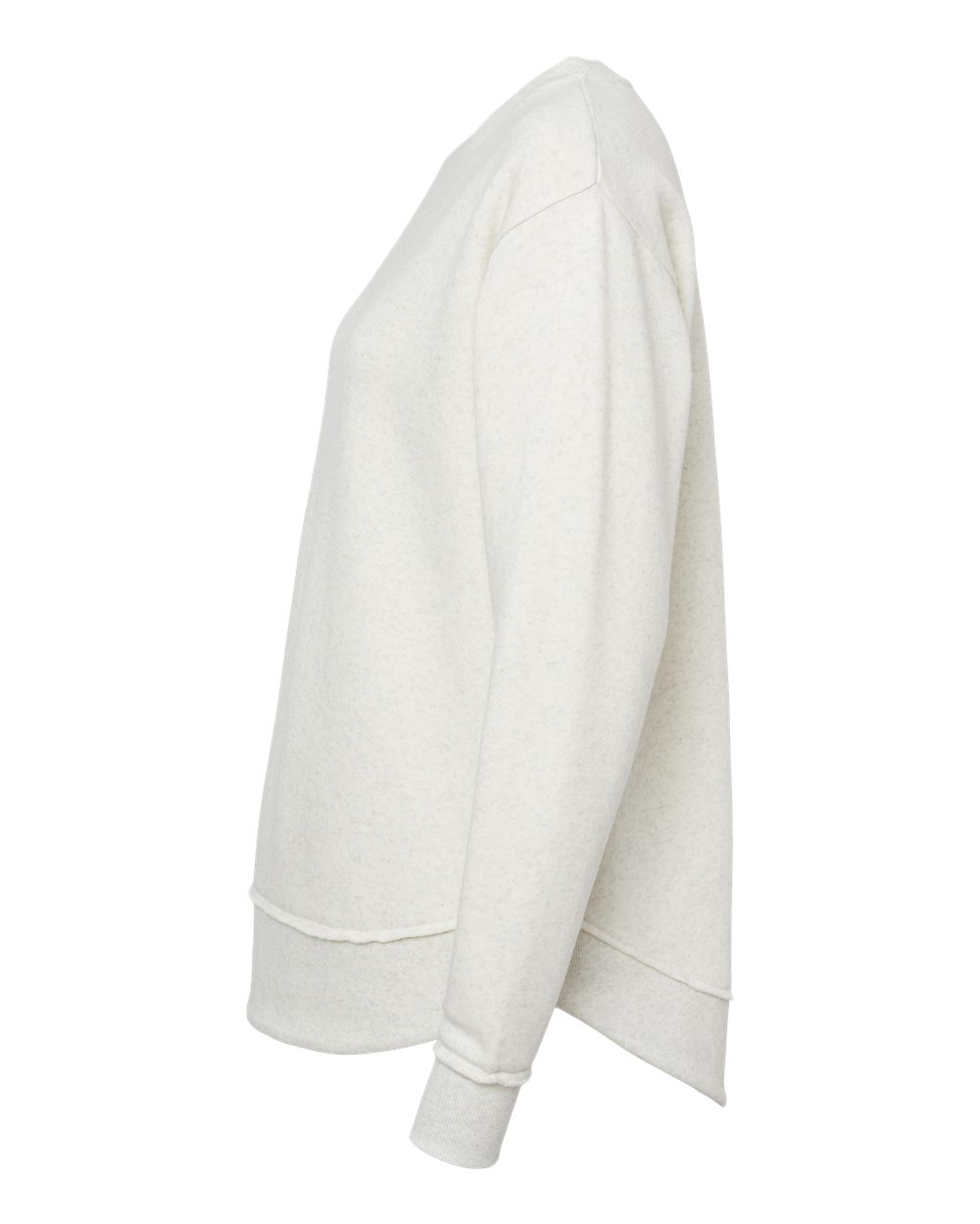 Left View of Natural Heather Women&#39;s Weekend Fleece Crewneck Sweatshirt - 3525