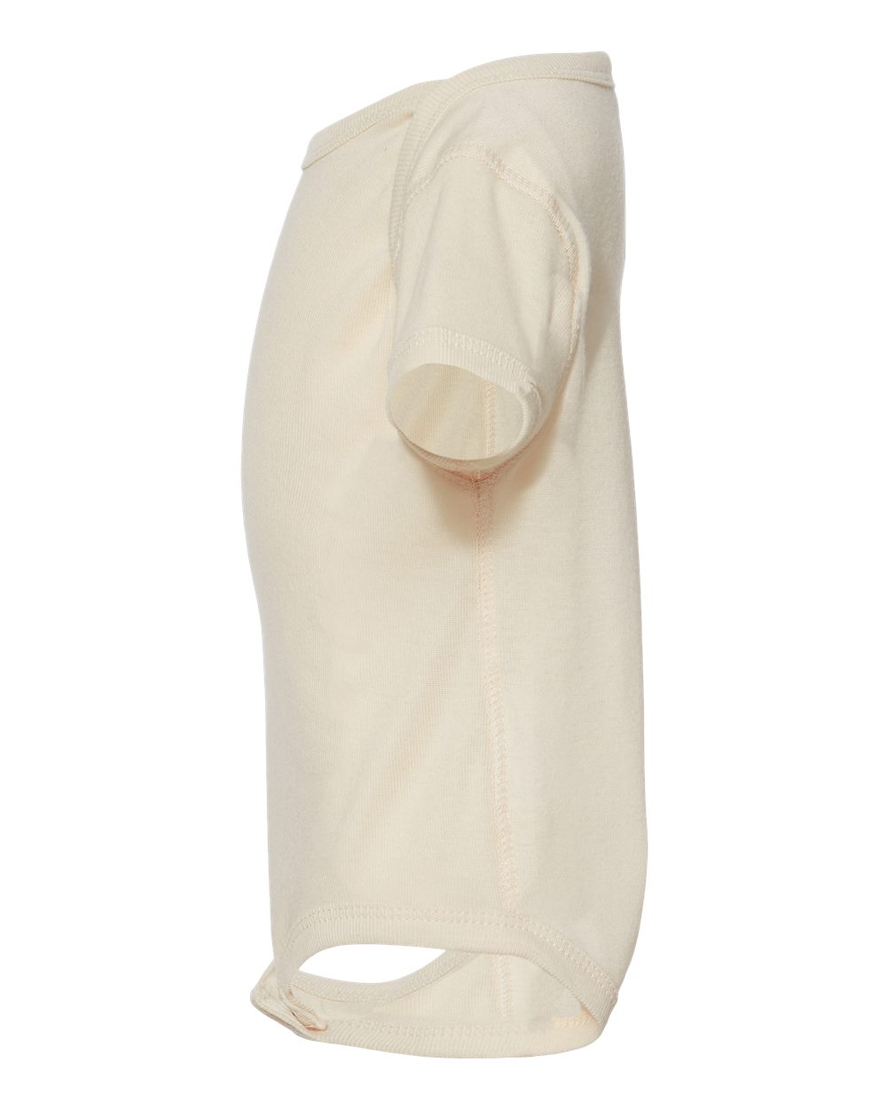 Left View of Natural Infant Baby Rib Bodysuit - 4400