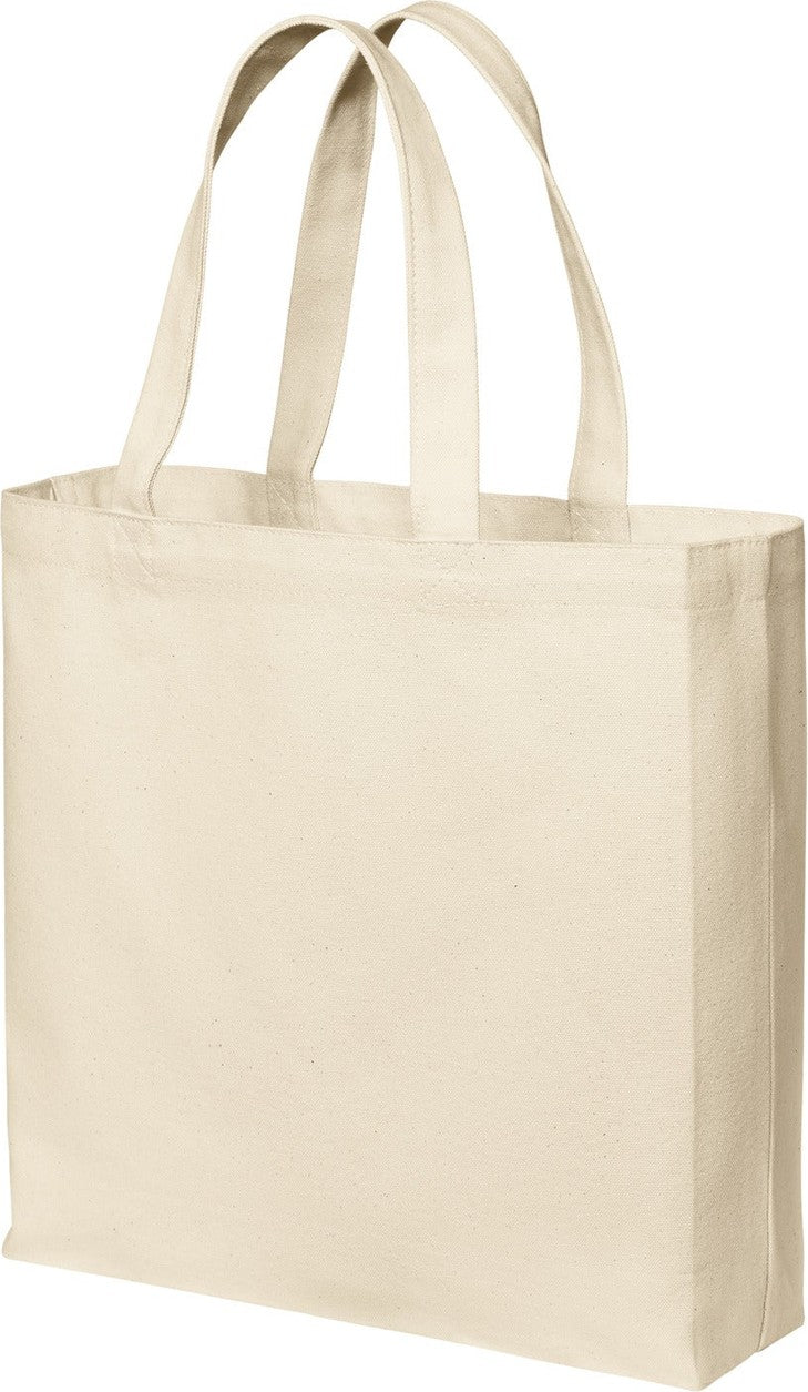 Front View of Natural Port Authority Cotton Canvas Tote BG424