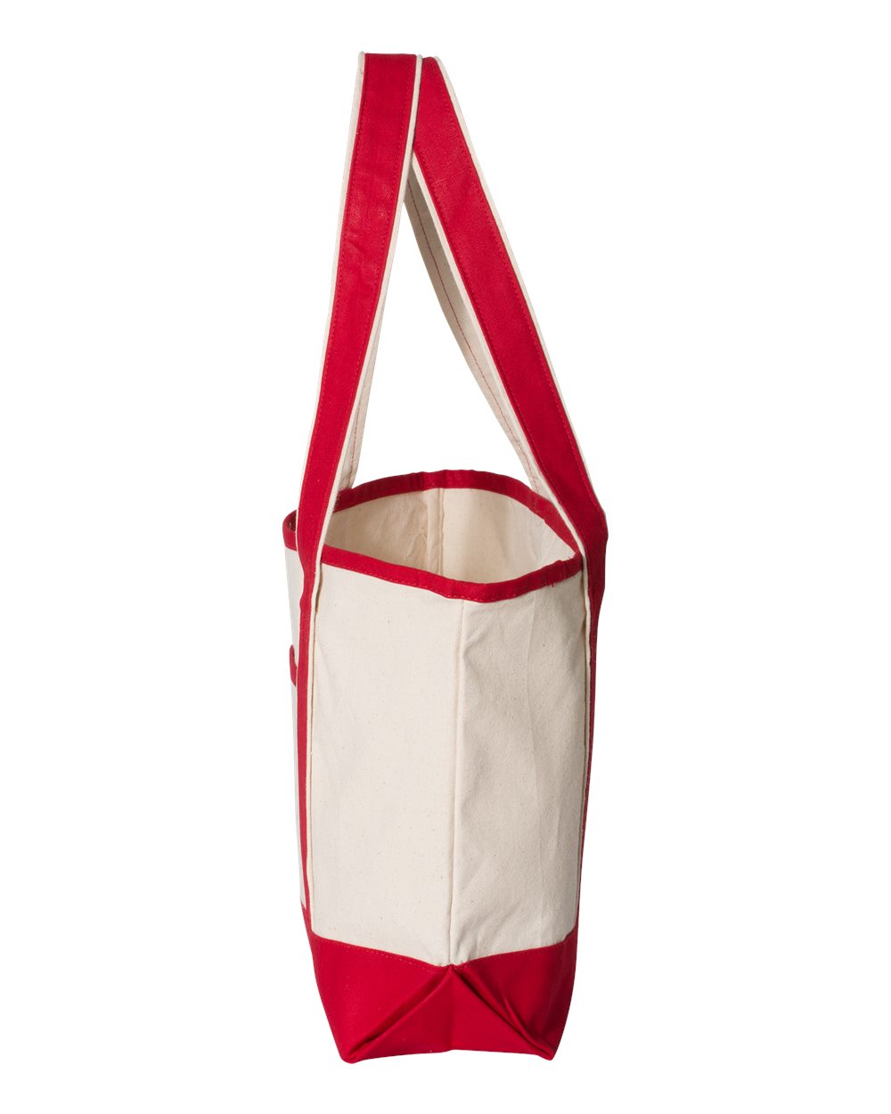 Left View of Natural/ Red 20L Small Deluxe Tote - Q125800
