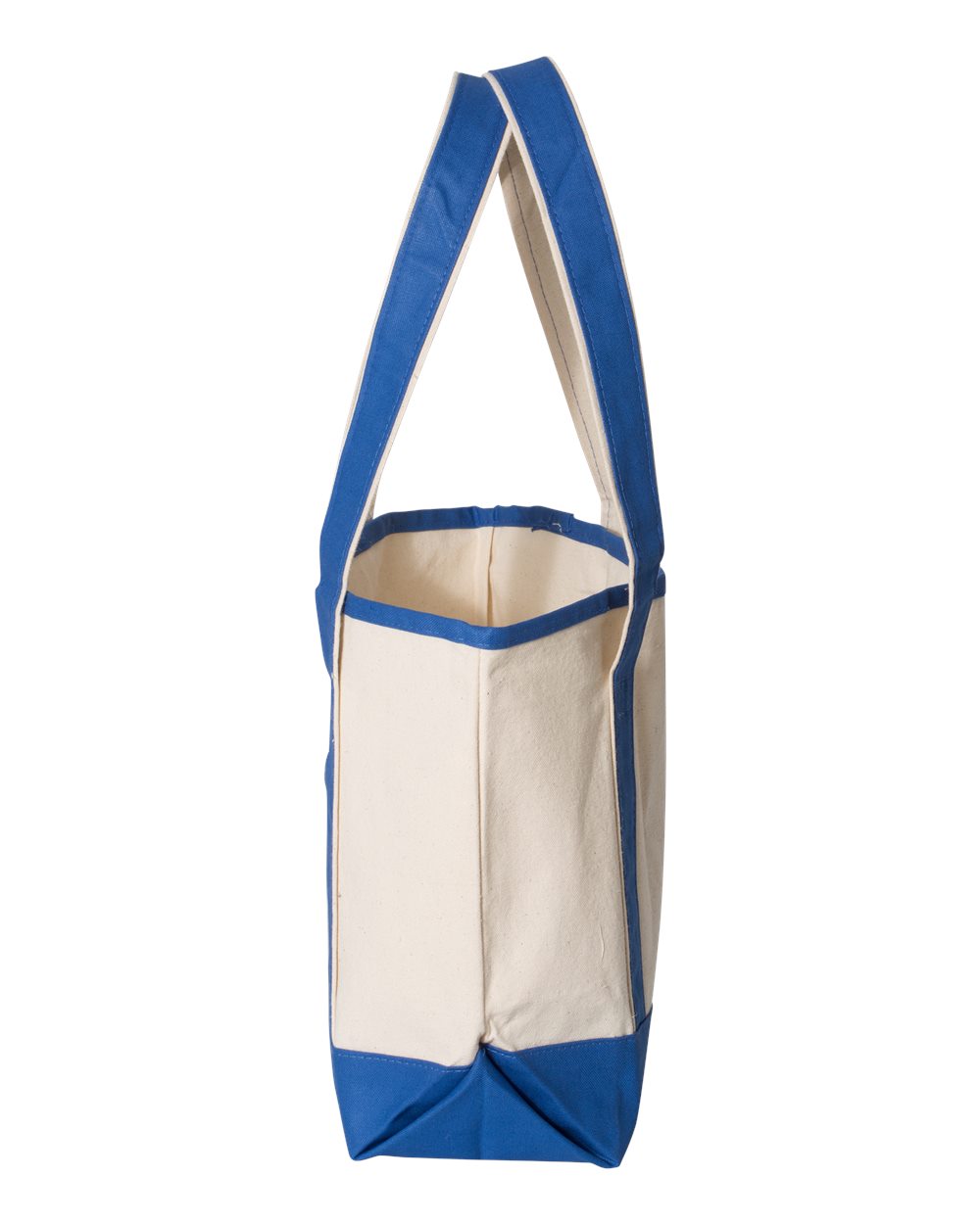 Left View of Natural/ Royal 20L Small Deluxe Tote - Q125800
