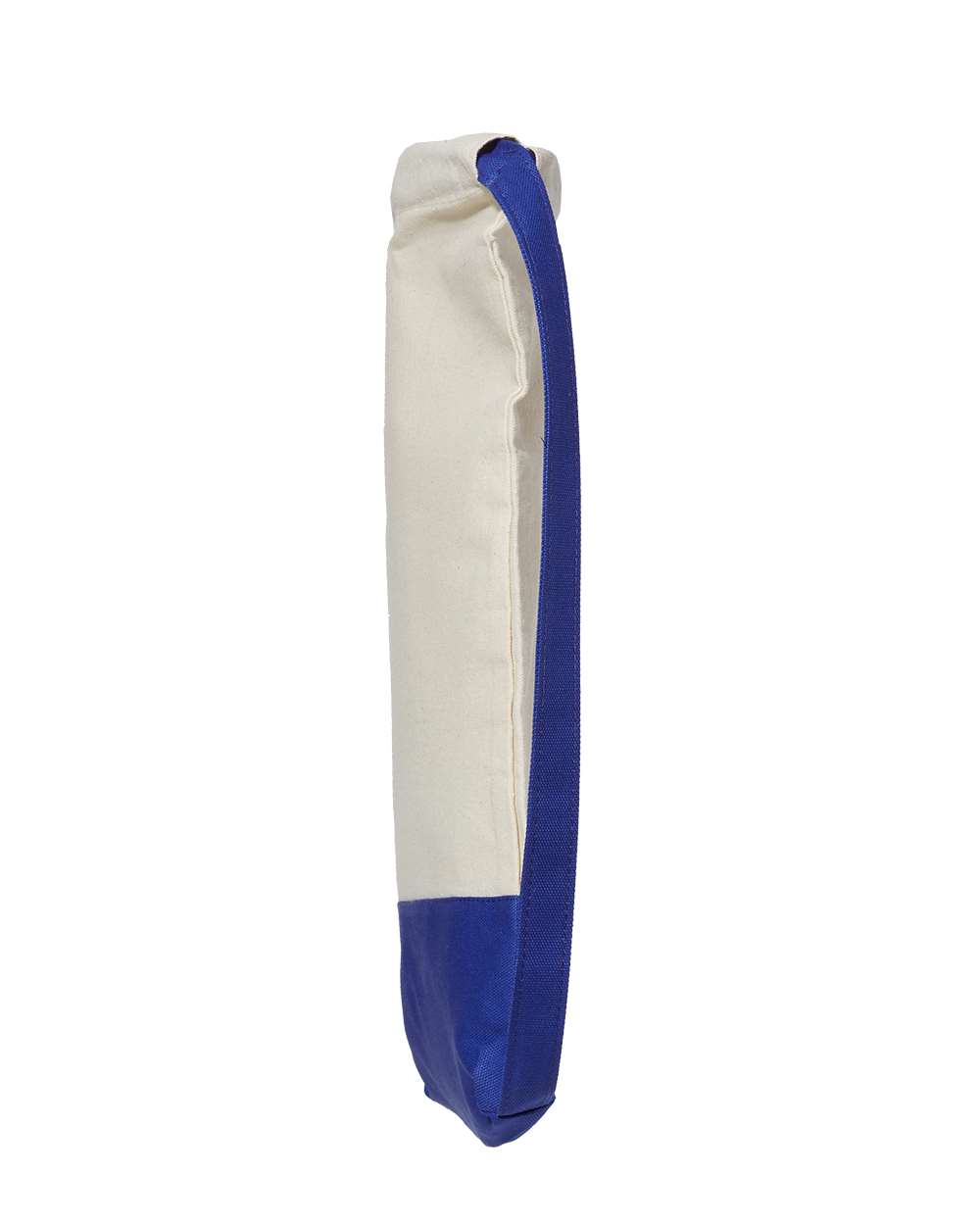 Left View of Natural/ Royal Drawstring Backpack - 8876