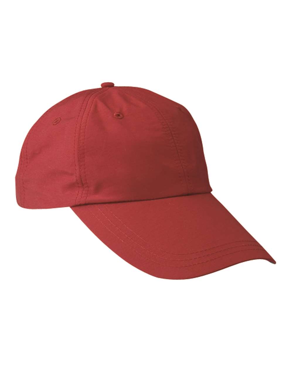 Left View of Nautical Red Low-Profile Cap with Elongated Bill - SH101