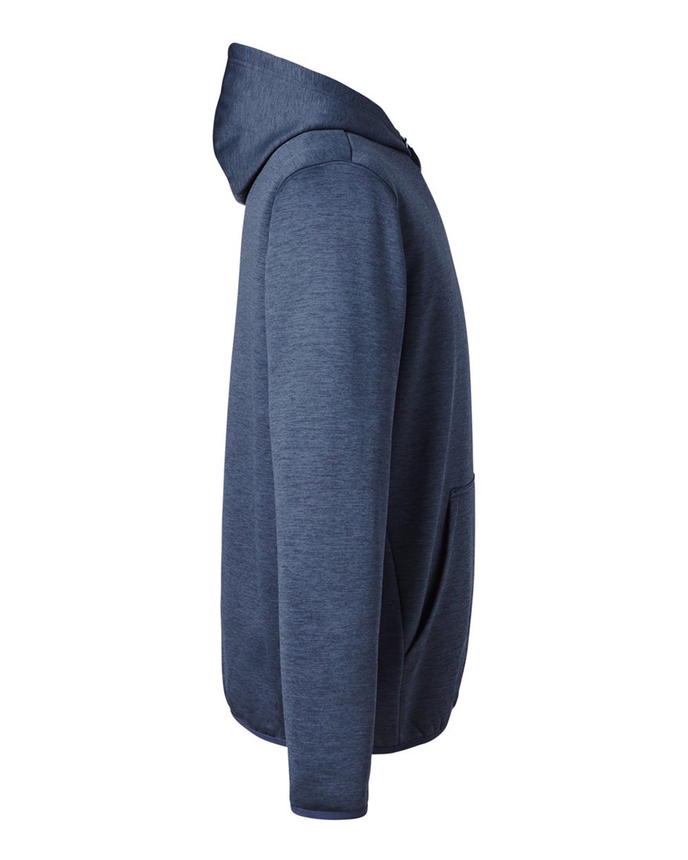 Rear View of Naval Academy Heather Performance Hooded Fleece Sweatshirt - H130093