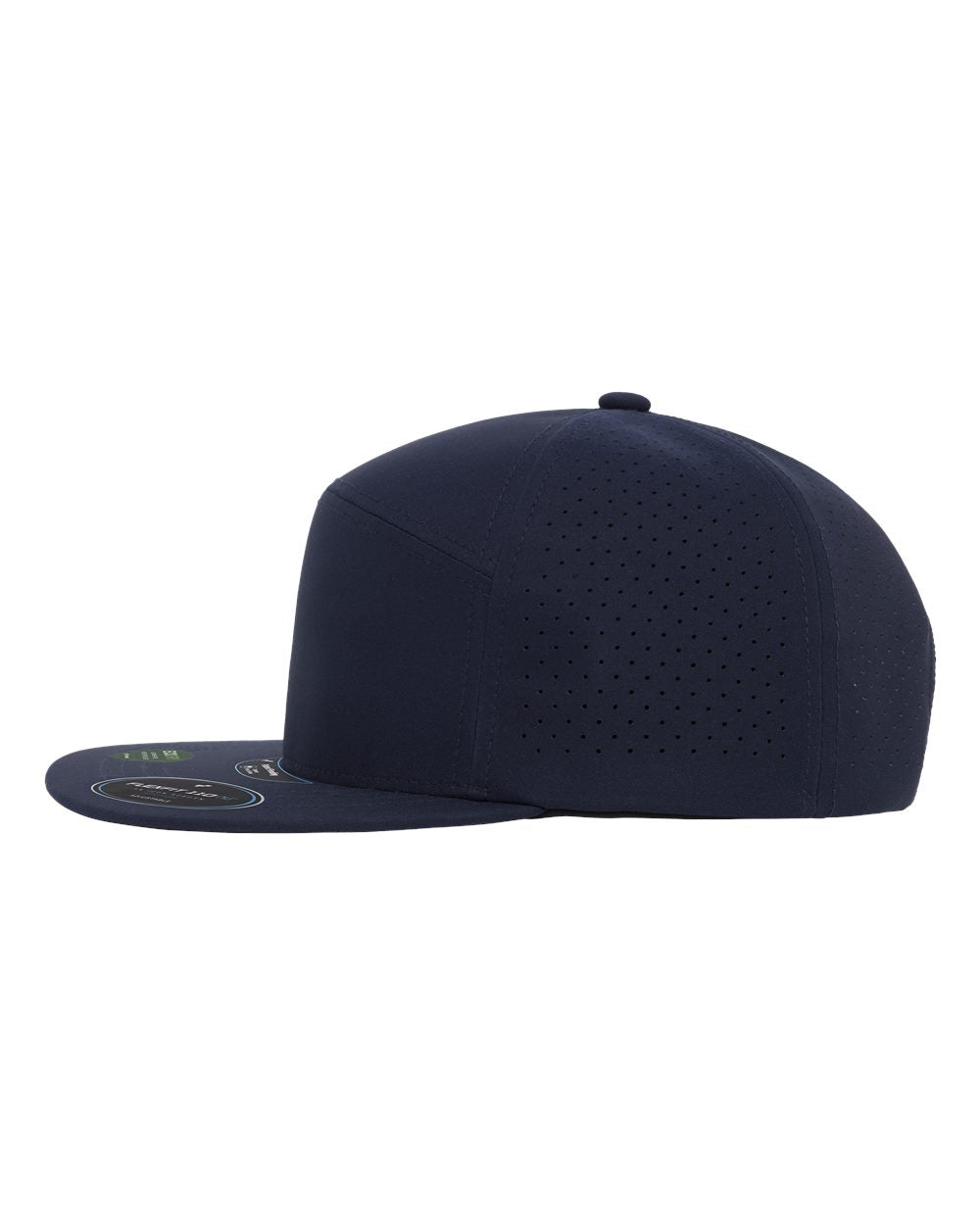 Left View of Navy 110® Premium Arch Perforated Cap - 110AR3 plain