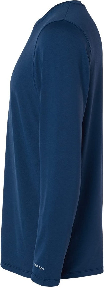 Left View of Navy Aruba Extreme Performance Long Sleeve T-Shirt - 222