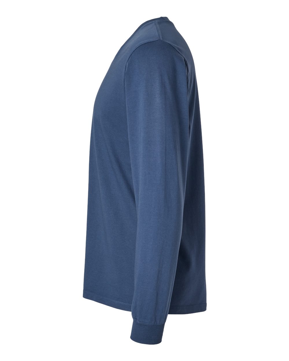 Left View of Navy Classic Long Sleeve T-Shirt - 220