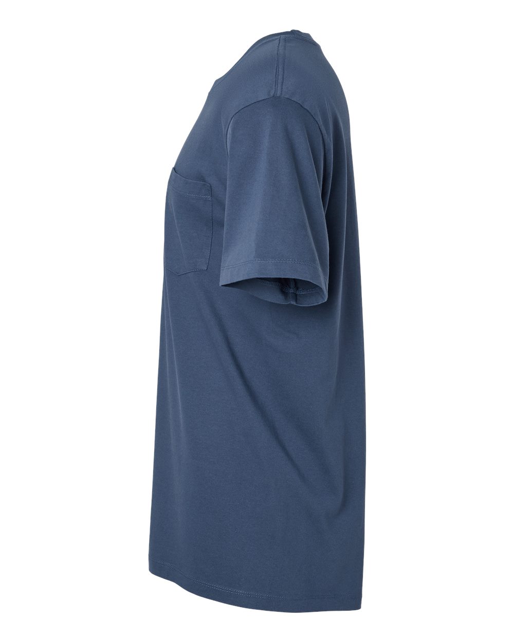 Left View of Navy Classic Pocket T-Shirt - 210