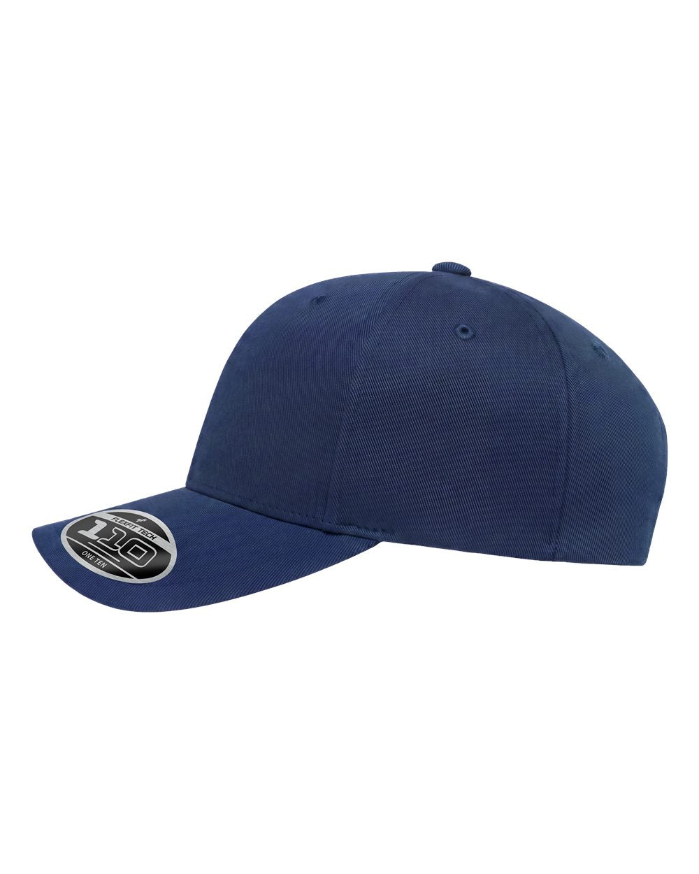 Left View of Navy Cotton Blend Adjustable Cap - 6277ADJ plain