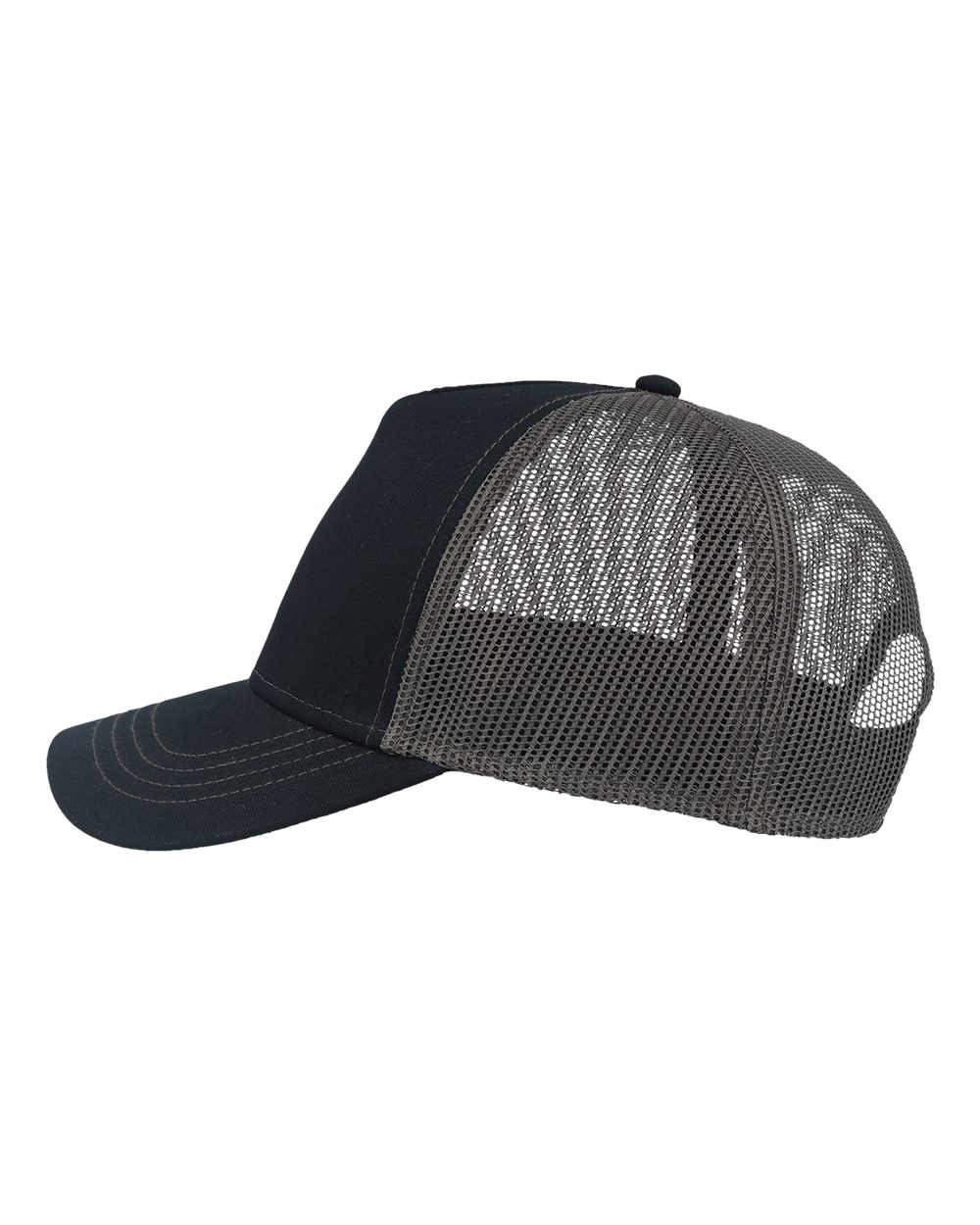 Left View of Navy/ Dark Grey Sustainable Canvas Cap - RAPPER