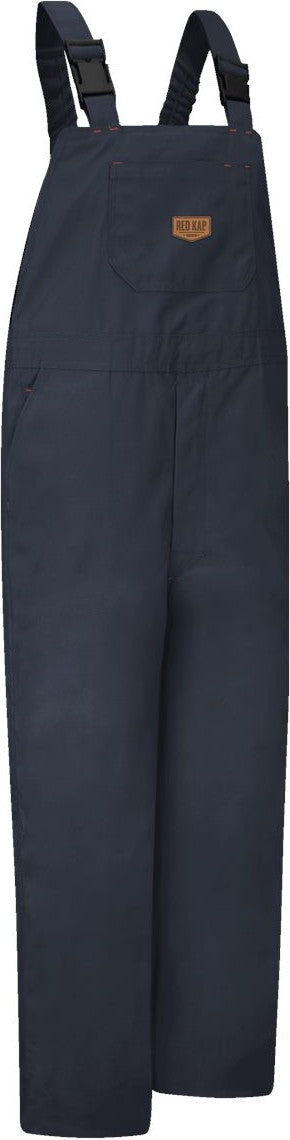 Left View of Navy Duck Insulated Blended Duck Bib Overall - BD30