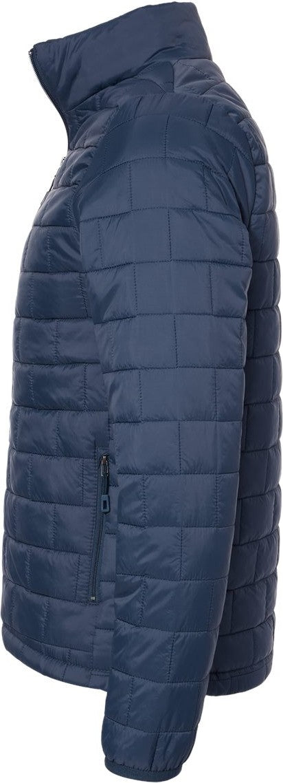Left View of Navy Elemental Puffer Jacket - 8713