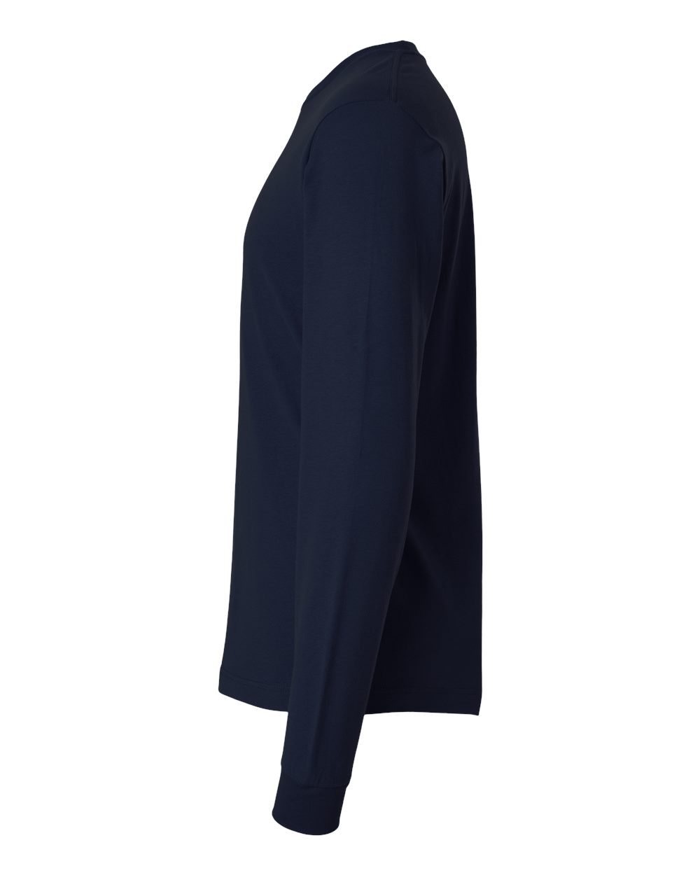Left View of Navy Fine Jersey Long Sleeve T-Shirt - 202LS