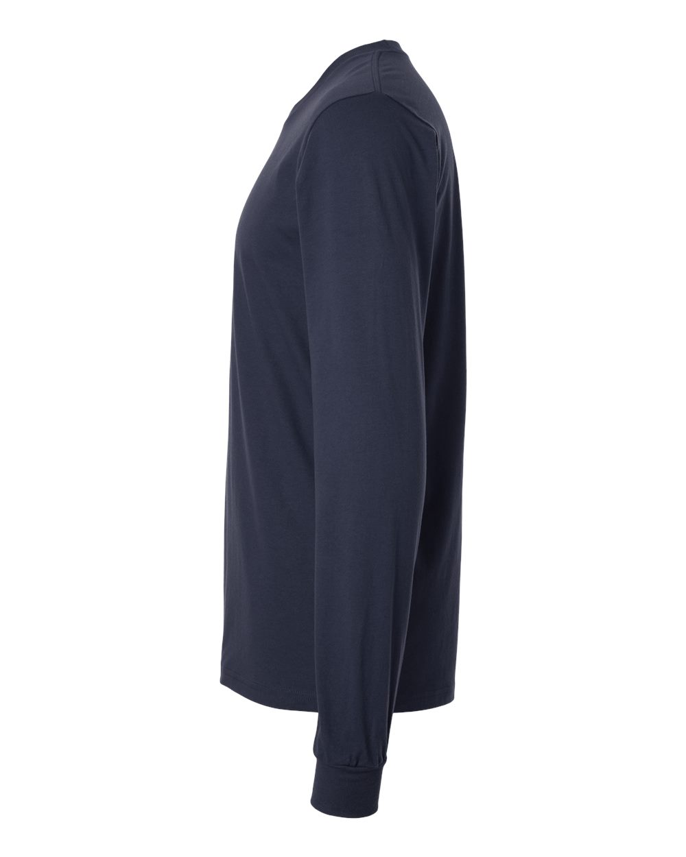 Left View of Navy Fine Jersey Long Sleeve Tee - 2007