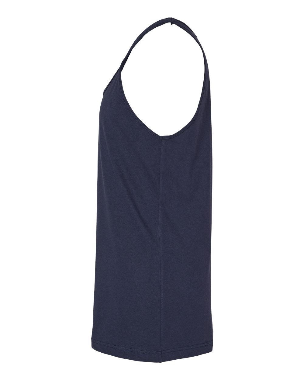 Left View of Navy Fine Jersey Tank - 2408