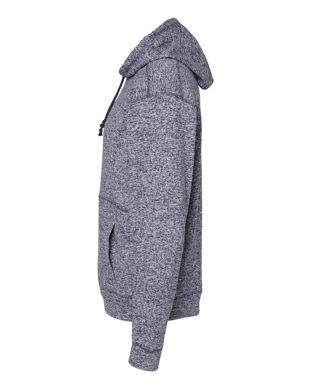 Left View of Navy Fleck Cosmic Fleece Hooded Sweatshirt - 8613