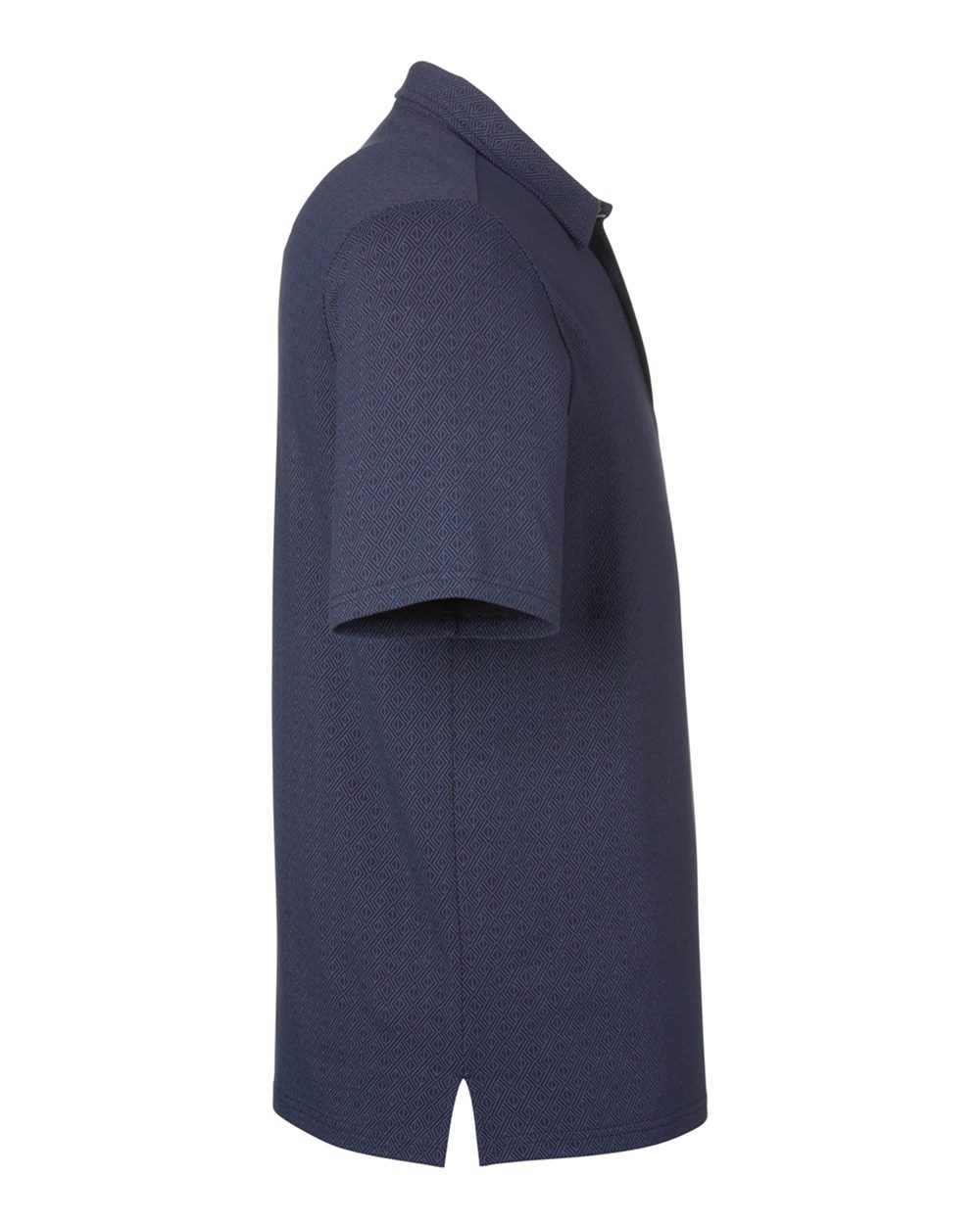 Rear View of Navy/ French Blue Men's Crownlux Performance® Geo Polo - DG101