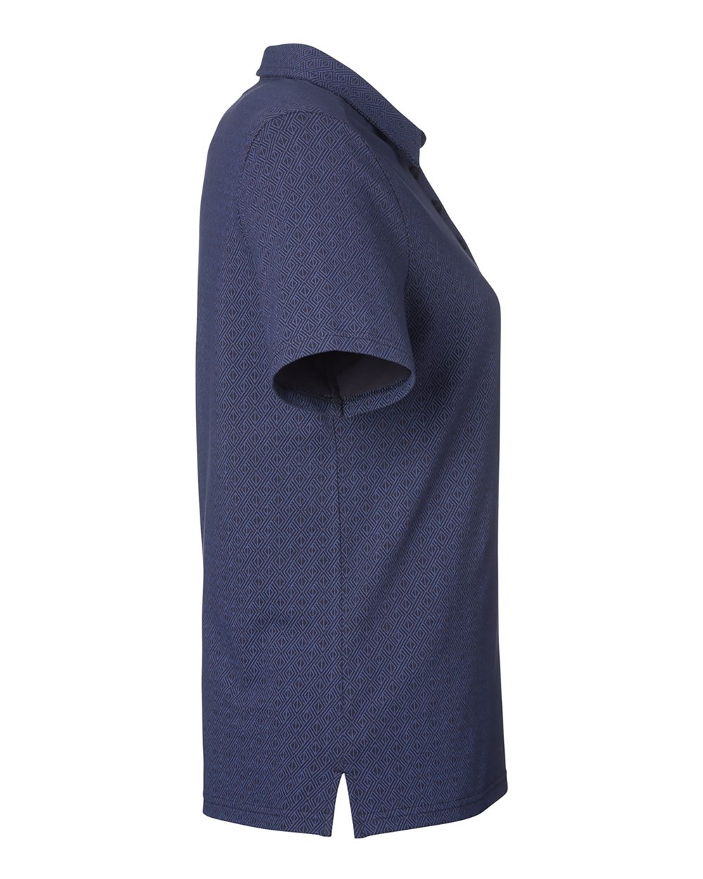 Rear View of Navy/ French Blue Women's Crownlux Performance® Geo Polo - DG101W