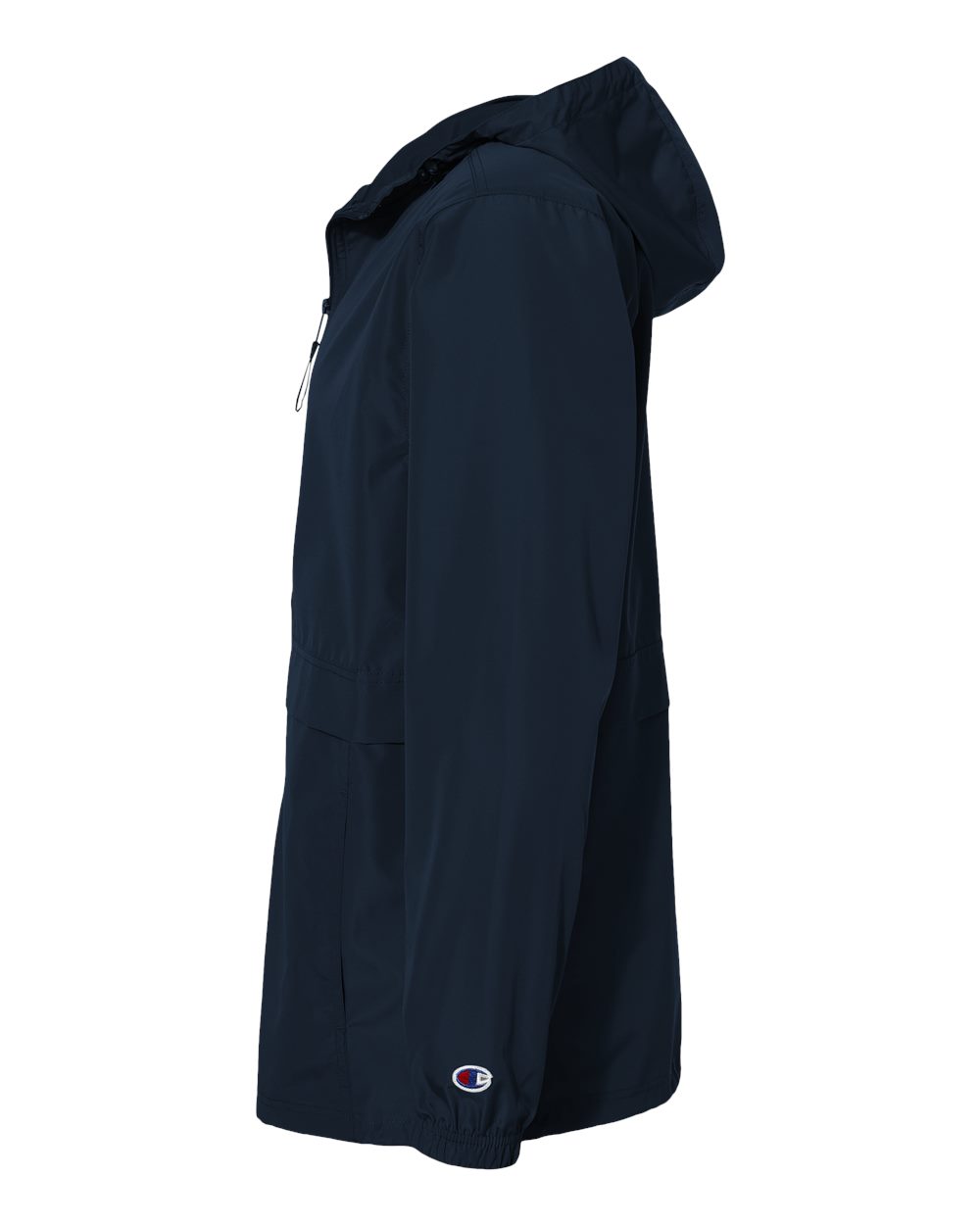 Left View of Navy Full-Zip Anorak Jacket - CO125